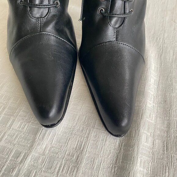 Sacha London Leather Lace Detail Heeled Boots Sz 8 M - Picture 9 of 13